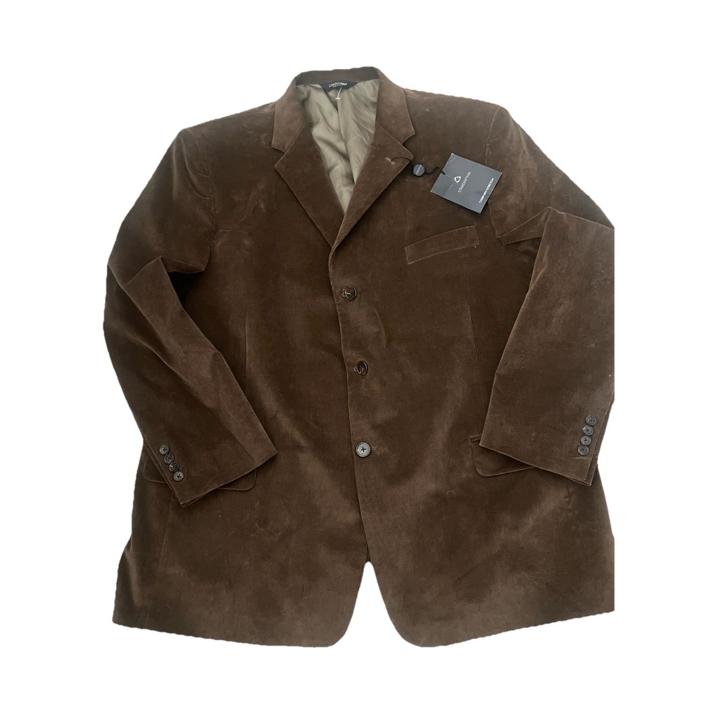 New Claiborne Chocolate Brown Corduroy Blazer Mens 50R Jacket‎ Sport Coat - Picture 2 of 9